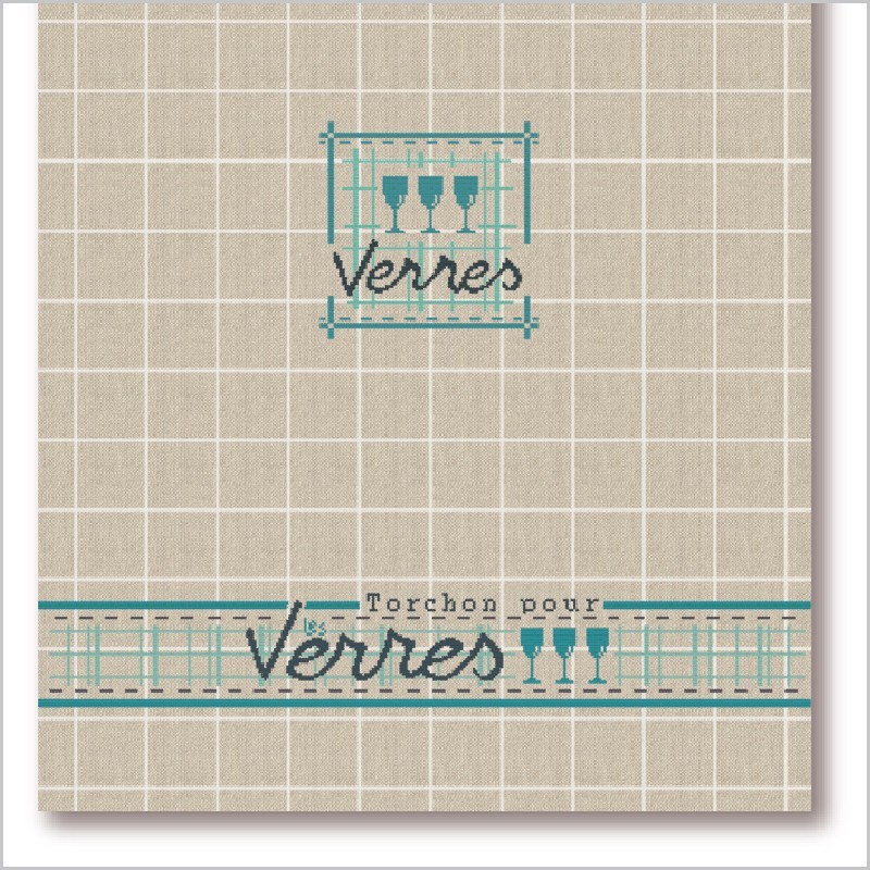 Torchon verre bleu